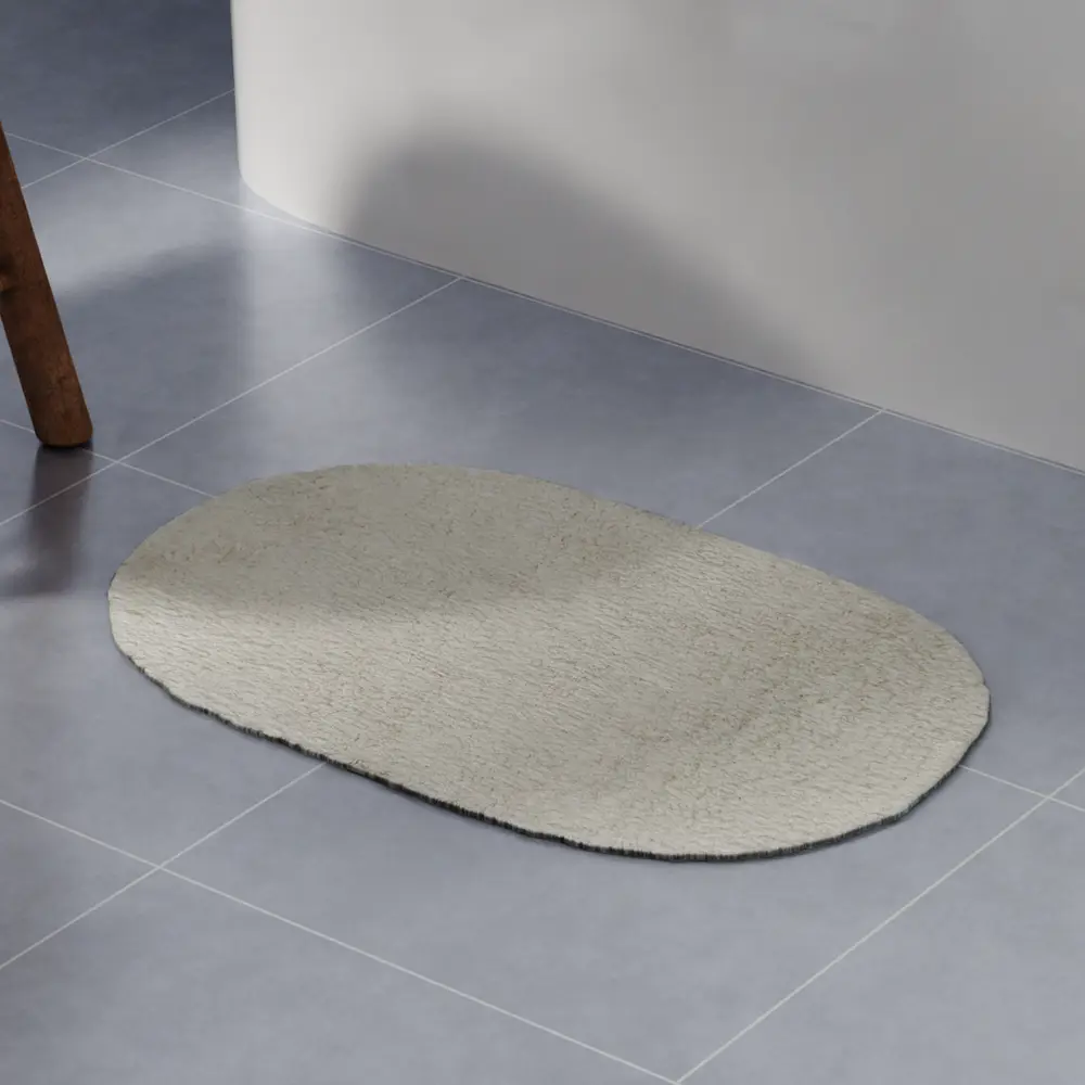 Коврик для ванной SWENSA Terni овальный кремовый 40x60 см 89392221 STLM-1578343