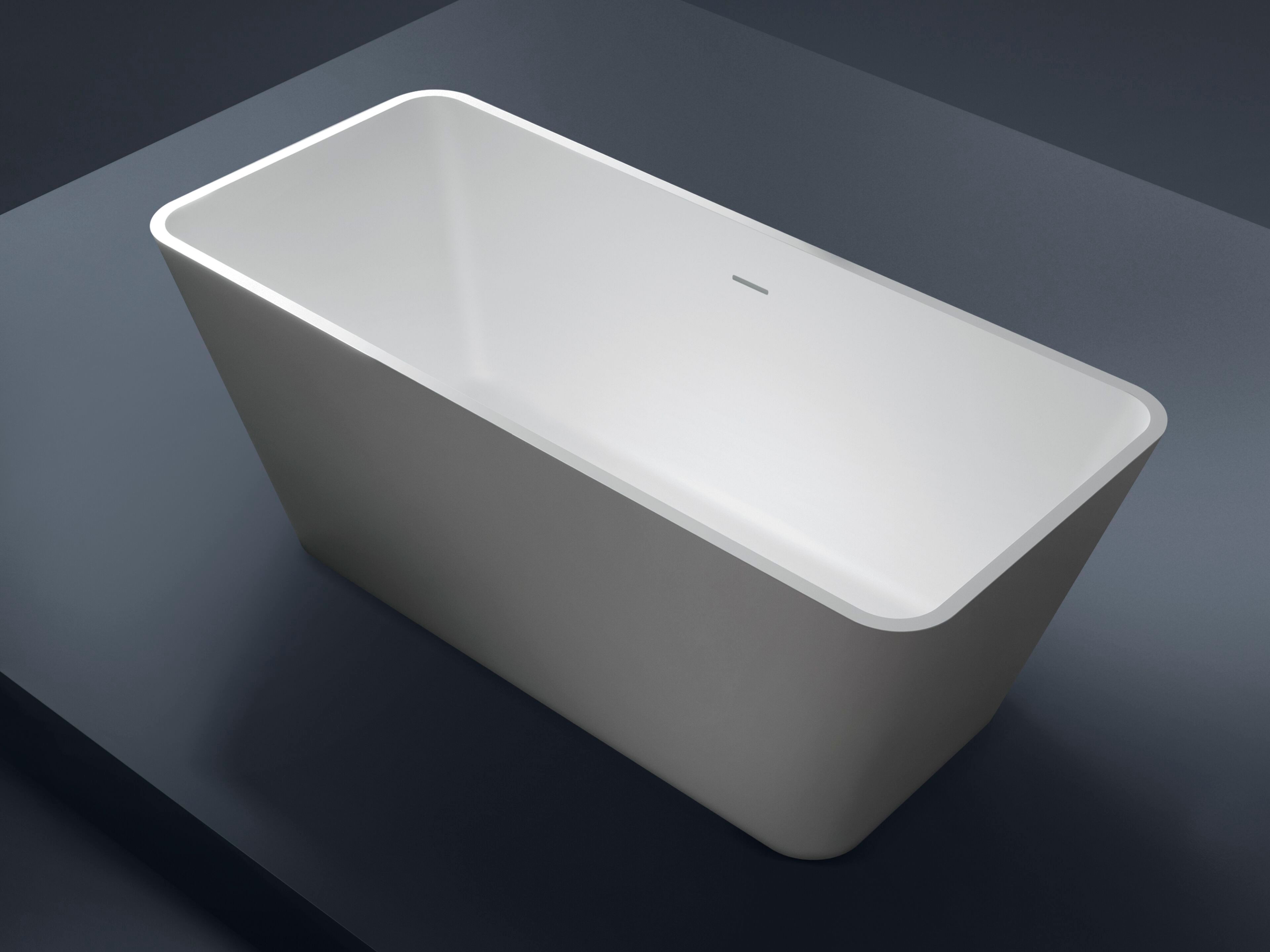 Прямоугольная ванна в центре комнаты в твердой поверхности Gruppo Treesse мебель для ванной комнаты-отдельно стоящие ванны ARCH-00020149 - Вид №3