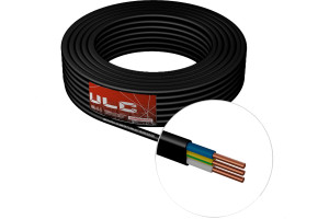 19813792 Кабель ВВГ-ПнгА 3х1.5 черный 10м ULС0057 ULC