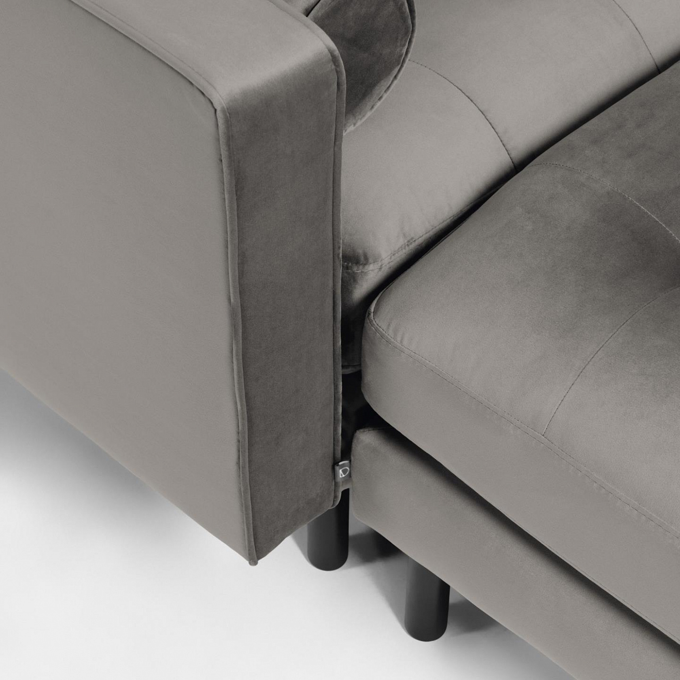 088099 BOGART Диван 3-местный темно-серый бархат с пуфом 222 cm La Forma Debra - Вид №6
