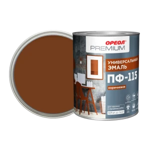 Эмаль Ореол Premium ПФ-115 глянцевая цвет коричневый 0.9 кг