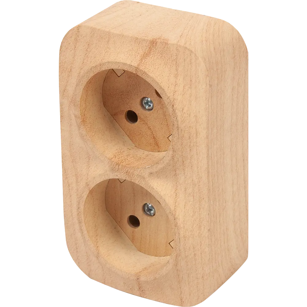 Розетка двойная накладная Legrand без заземления цвет дерево Quteo STLM-2120126 - Вид №1