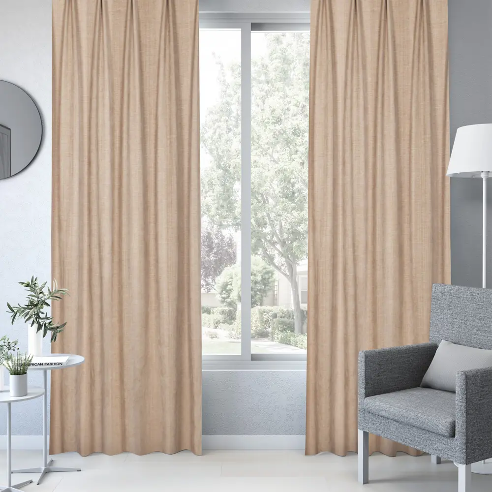 Штора на ленте Inspire Vuori 160x280 см цвет бежевый STLM-2194862 - Вид №5