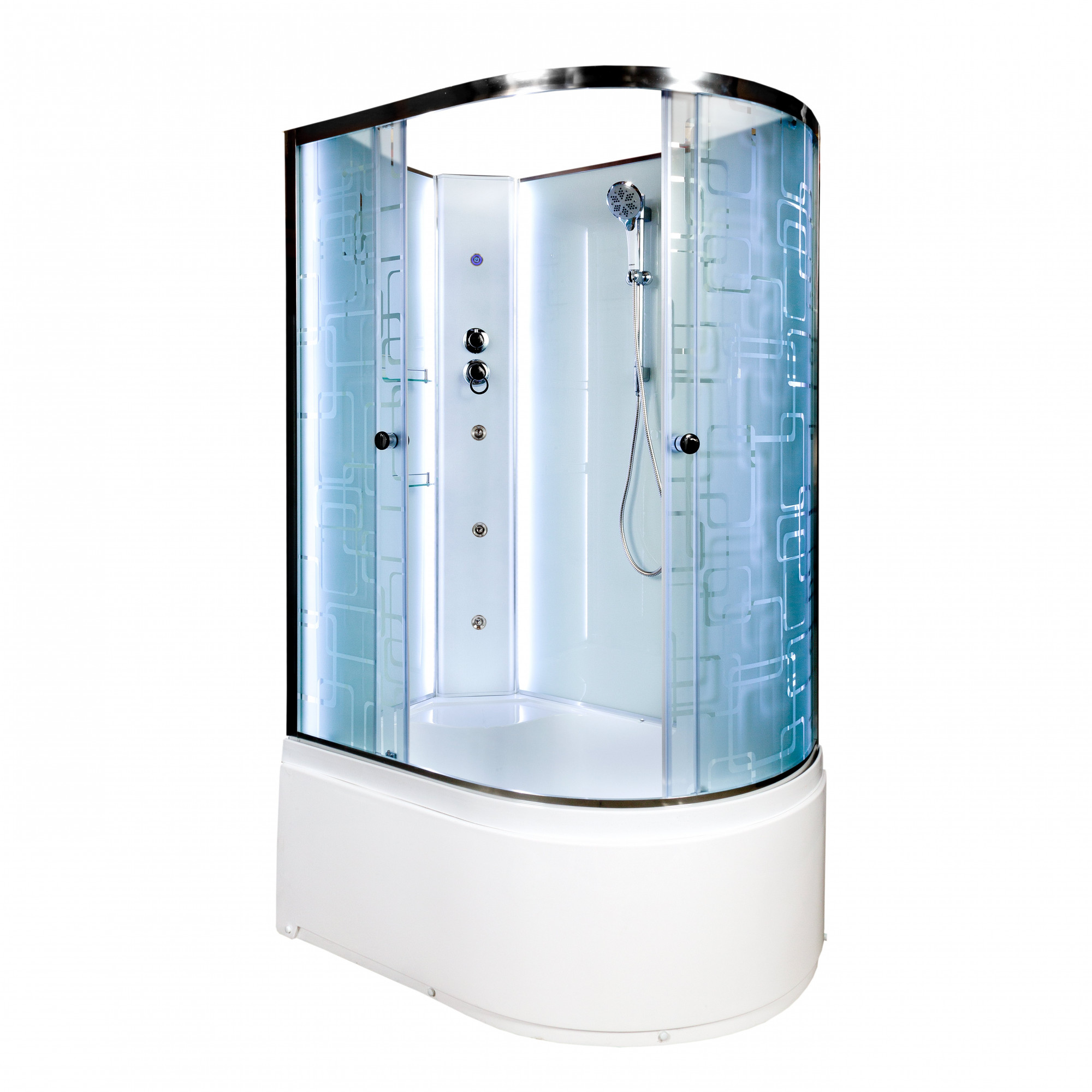 L 990 N с гидромассажем Душевая кабина DETO Серия L ЕМ4511 L N LED с гм.