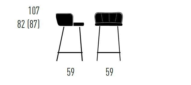 Мягкий барный стул с подставкой для ног KFF Gaia Line ARCH-00111832 - Вид №2