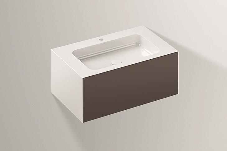 5155813000 Умывальник с тумбой, wp.folio1, белая, proshield, лакированная, шелковисто-матовый блеск, затененная земля Alape серия FO (Folio) 