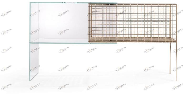 JCP UNIVERSE Прямоугольная консоль из стекла и металла sun-id-1381866