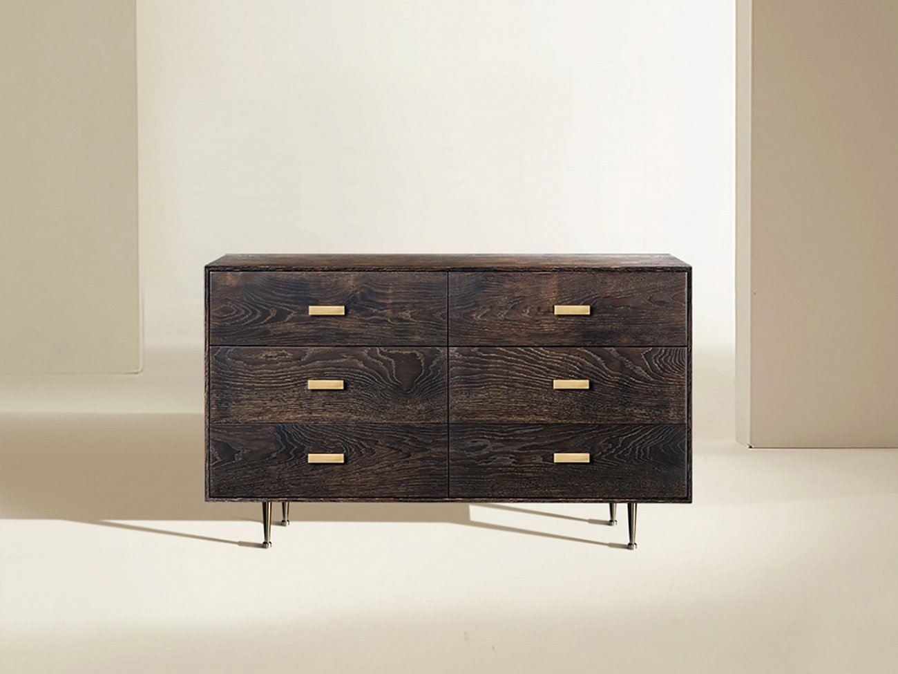 Комод на ножках с 3 ящиками ясень кофейный Bullwood ACWD BULLWOOD 00-3981913 Коричневый  - Вид №1