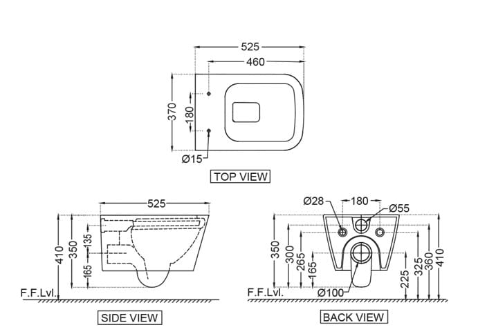 Керамический подвесной туалет JAQUAR Laguna ARCH-00076863 - Вид №2