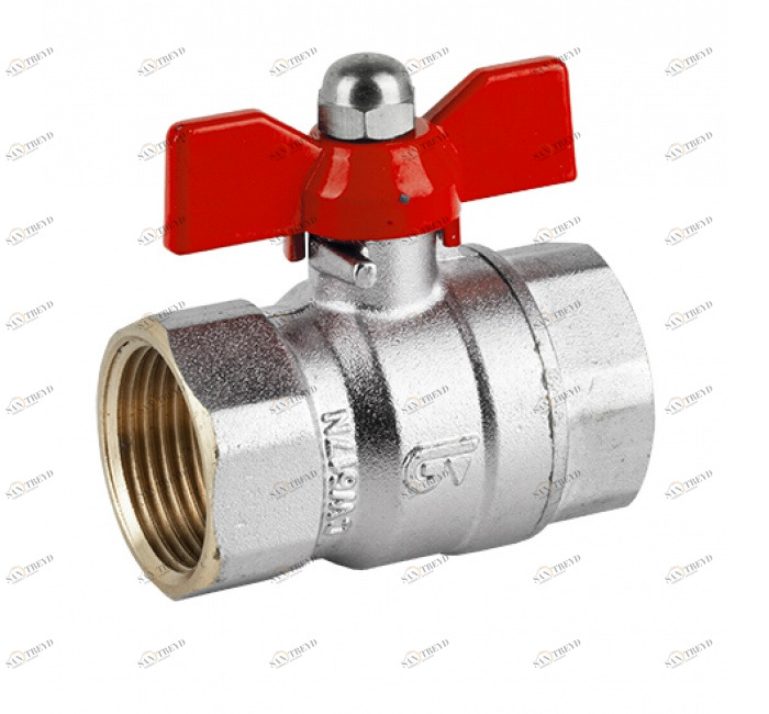 GENEBRE 3037 03 Шаровой кран (красная ручка-бабочка) 