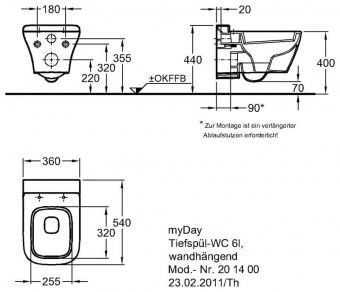 201460000 Подвесной унитаз настенный Белый Keramag  Германия  - Вид №7