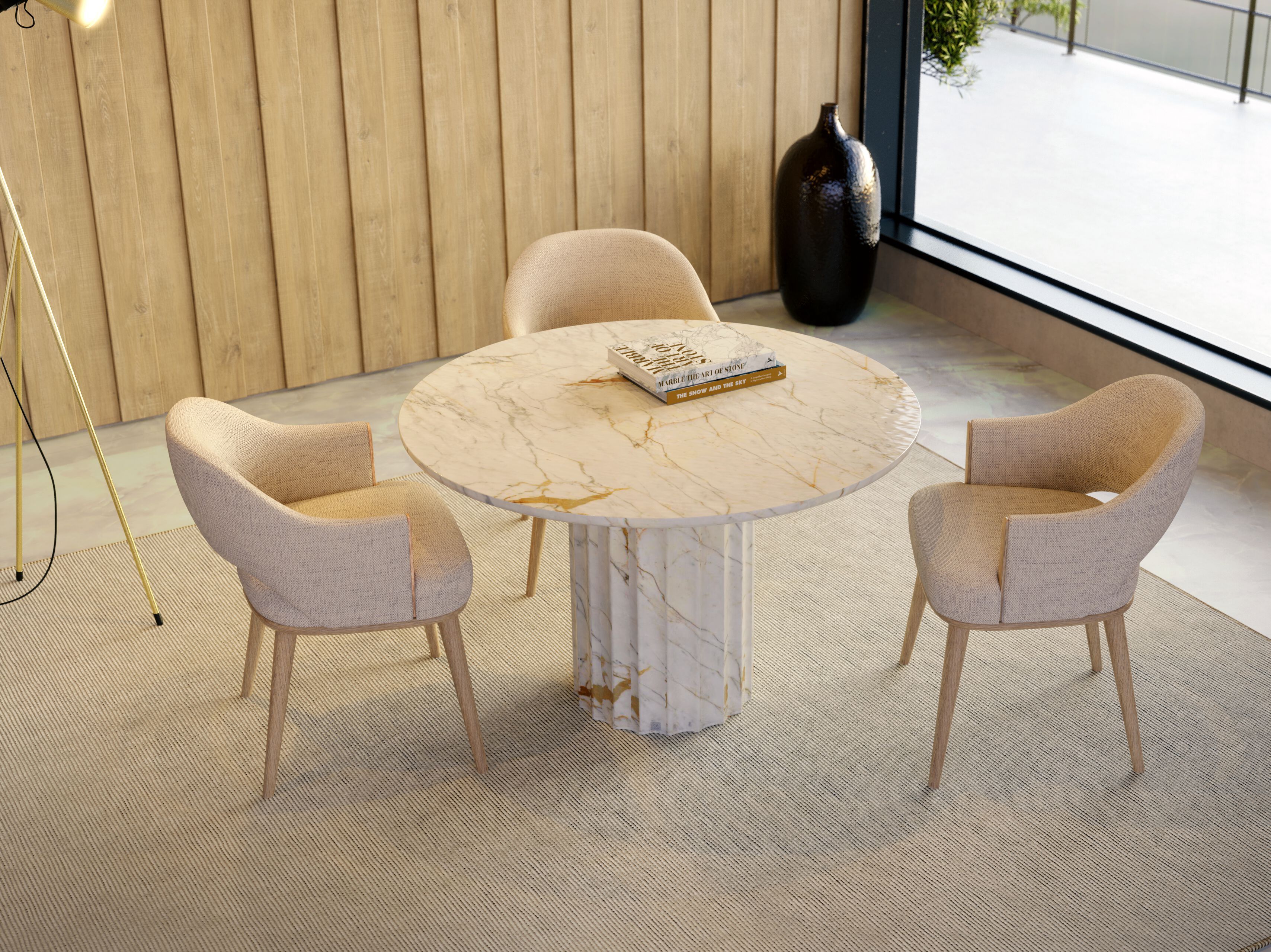 Круглый обеденный стол из стекловолокна GANSK ROMA ARCH-00106813 - Вид №4