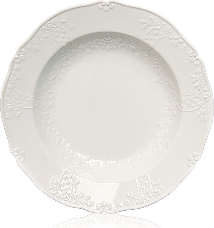 10535033 Meissen Тарелка суповая 23см "Новый марсель, белый рельеф" Фарфор 