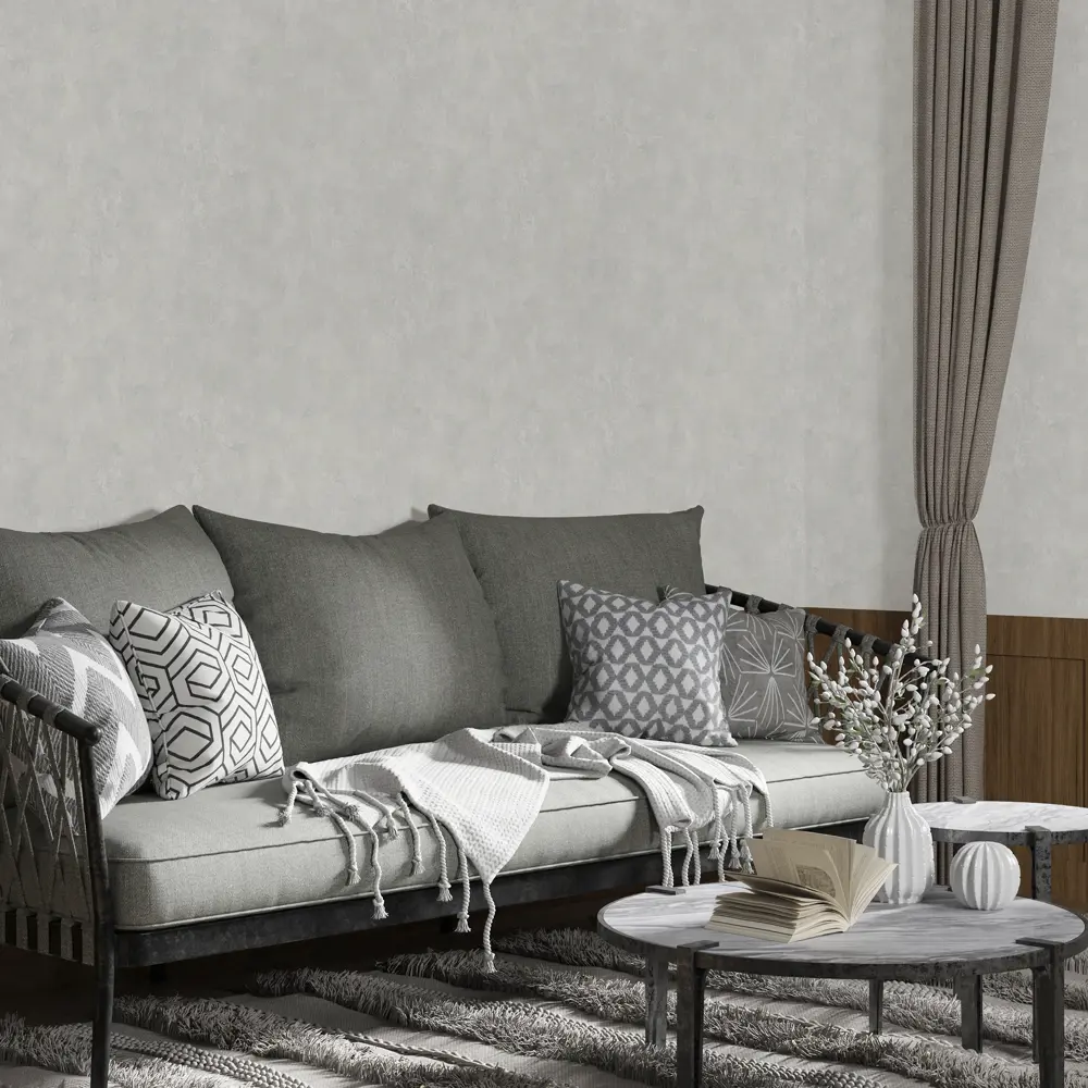 АСПЕКТ РУ Лас-Вегас - флизелиновые обои под штукатурку серо-серебристые 89427226 STLM-1573502 - Вид №3