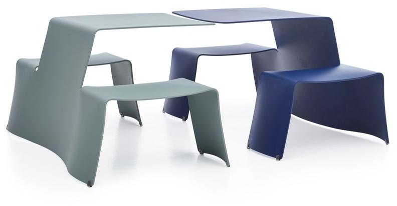 Extremis Алюминиевый стол для пикника со встроенными скамейками sun-id-1433021 - Вид №2