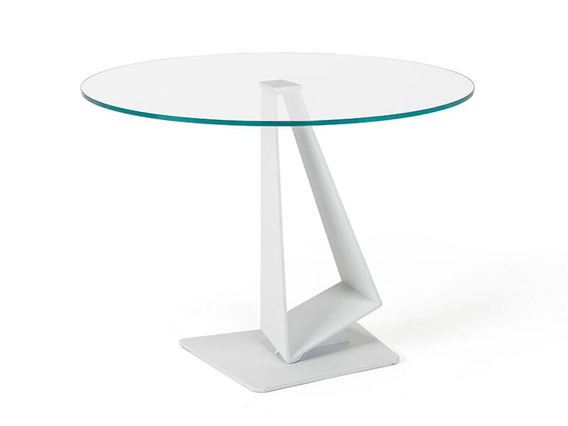 Круглый стол из стали и хрусталя Cattelan italia ROGER ARCH-00148784