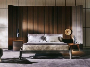 Molteni & C. Двуспальная кровать из ткани с мягким изголовьем