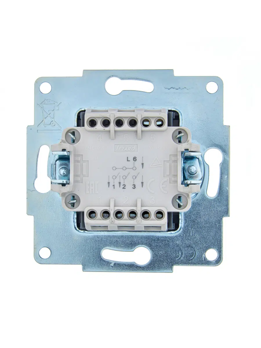 ASTI Выключатель тройной платина механизм LEZARD 7081-3588-109 - Вид №1