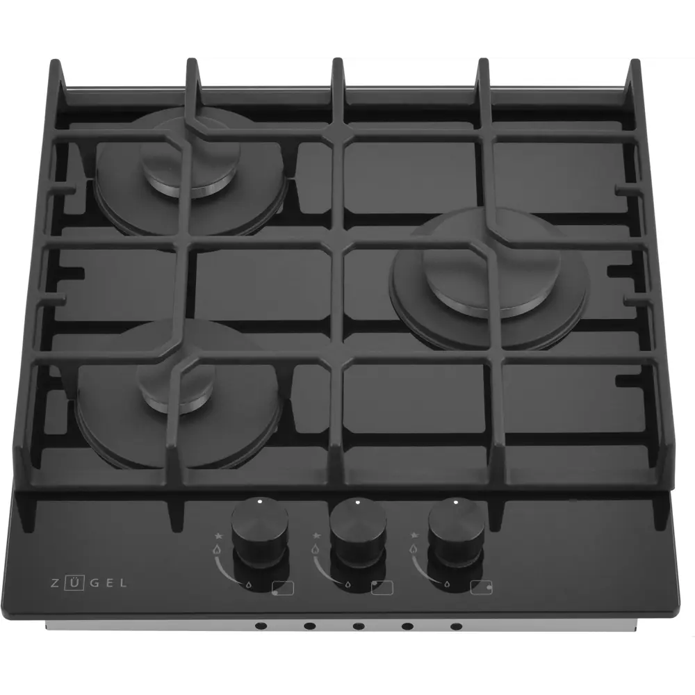 Газовая варочная панель Zugel ZGH453B 45 см 3 конфорки цвет черный STLM-2210401 - Вид №3