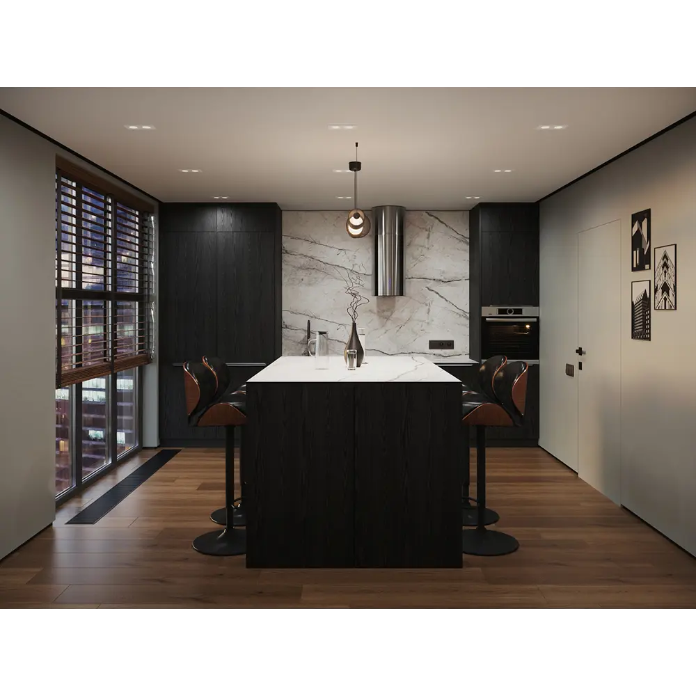 Konsensa Канск - фасад кухонного шкафа черный 45x214 см ЛДСП 89423379 STLM-1578484 - Вид №9