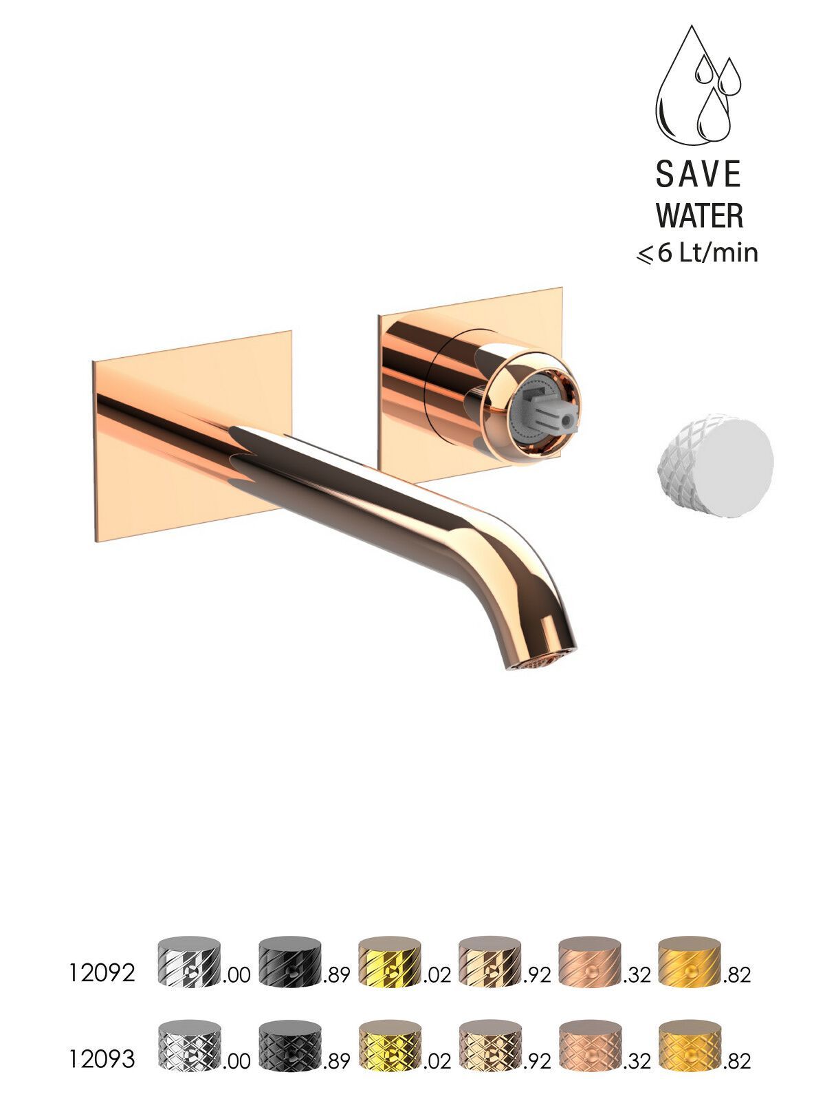 Настенный смеситель для раковины без слива с ограничителем расхода Rubinetterie Frattini Pepe XLS ARCH-00093332 - Вид №13