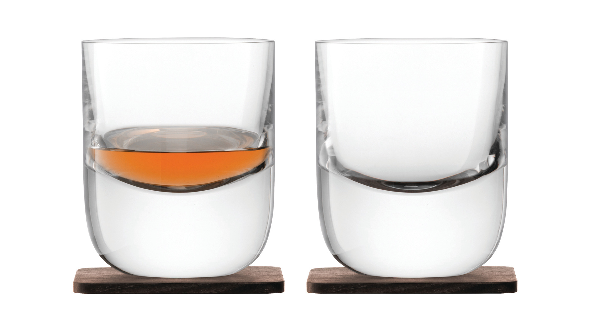 10656208 LSA International Набор стаканов с деревянными подставками LSA International, "Whisky", 270мл, 2шт. Стекло  - Вид №1