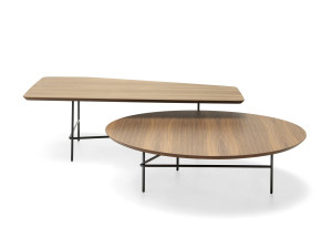 Низкий стол с двойной столешницей из орехового дерева canaletto