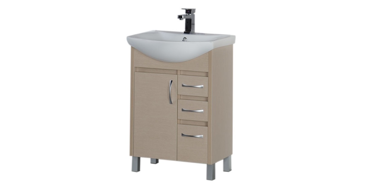 Комплект мебели Aquanet Донна 60 светлый дуб (1 дверца 3 ящика) 00168944 - Вид №3