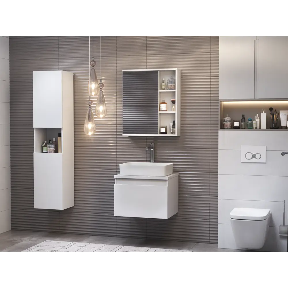 Тумба под раковину подвесная Vigo Matteo 60 см цвет белый STLM-2021675 - Вид №6
