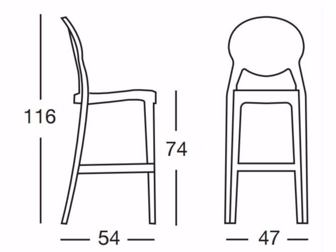 Высокий стул из поликарбоната S-CAB иглу ARCH-00145510 - Вид №4