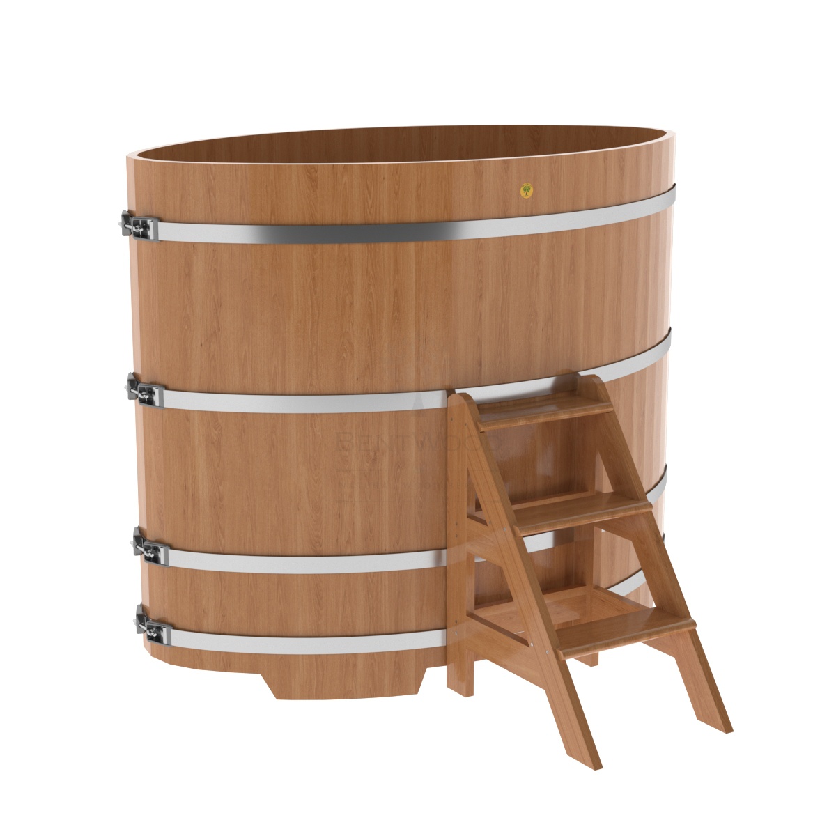 1314 Купель овальная из дуба 1,02х1,68х1,4 натуральная Alyarus 