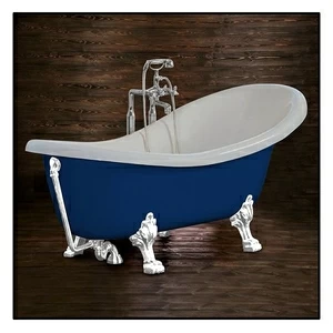 Ванна Akcjum Rectime 170 WR-02-01-KB-C овальная синяя с белыми ножками