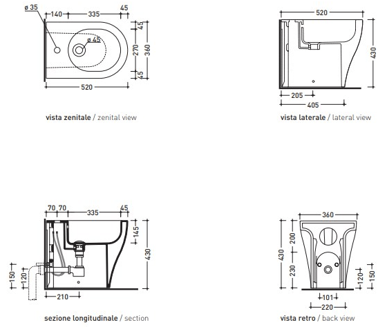 Биде напольное App Ceramica Flaminia sun-id-1429397 - Вид №3