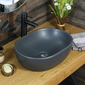 Накладная раковина melana mln-320311mdg матовая темно-серая