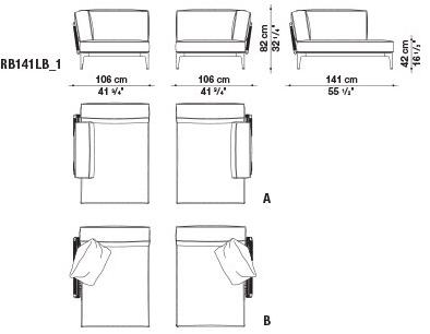 B&B Italia Outdoor Садовый лежак из ткани Ribes sun-id-1476475 - Вид №6