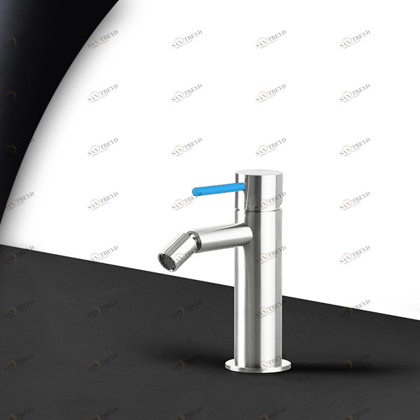 Смеситель для биде сталь глянцевая с синей ручкой Toki Radomonte TKS4LCIL16