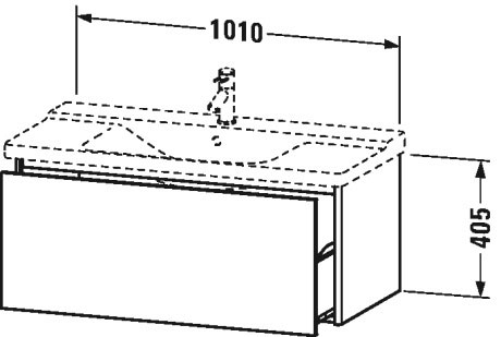 XS408204949 Тумбочка подвесная XSquare #XS4082 1010 x 473 мм Графит матовый, декор Duravit - Вид №1