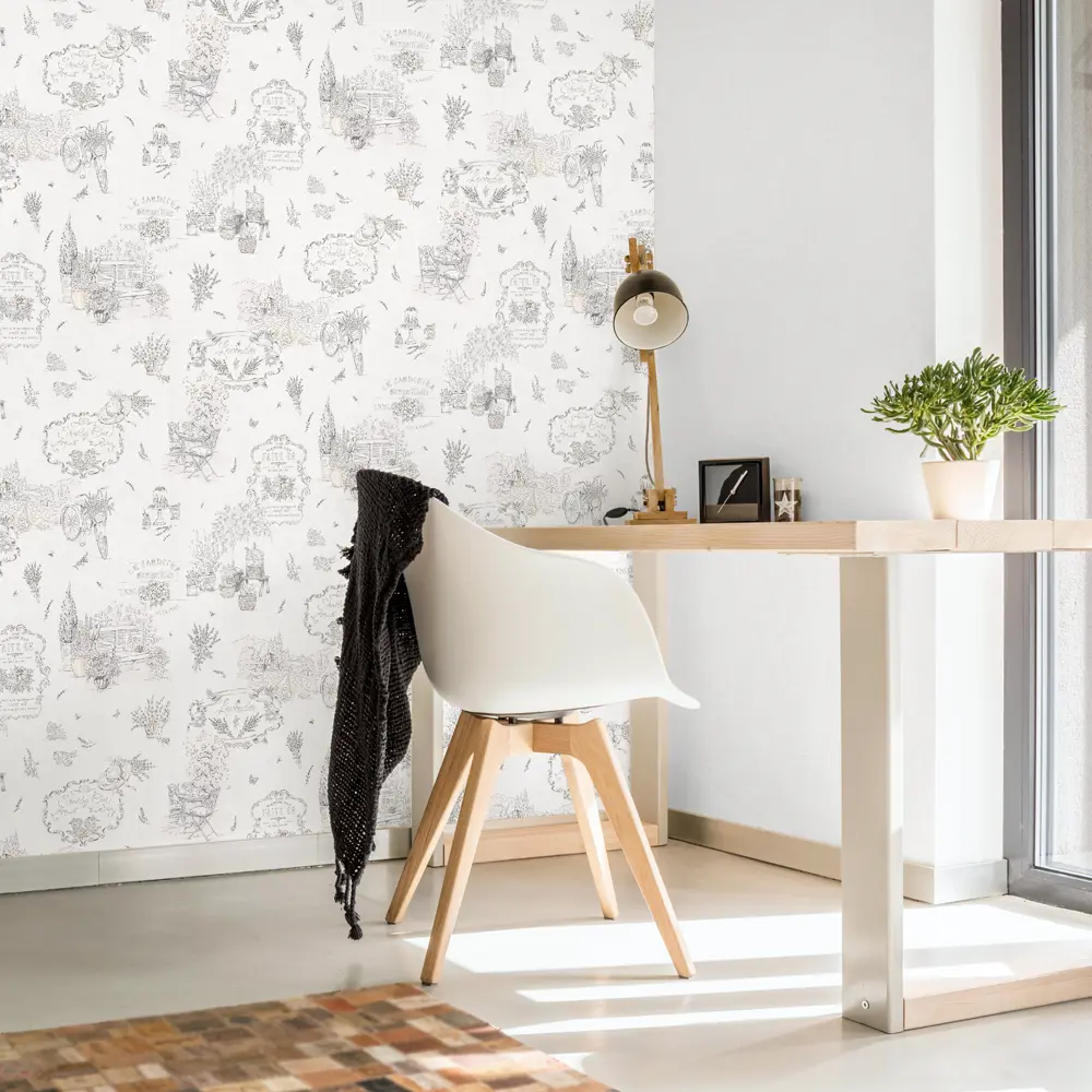 Обои флизелиновые Victoria Stenova Promenade серые 1.06 м VS285077 STLM-2083632 - Вид №3