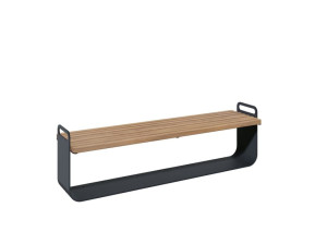 Стальная и деревянная скамья без спинки