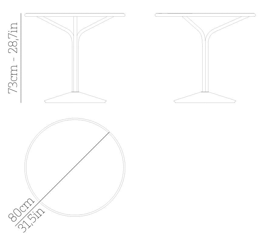 Круглый стальной стол с порошковым покрытием BABEL D Jos ARCH-00089796 - Вид №7