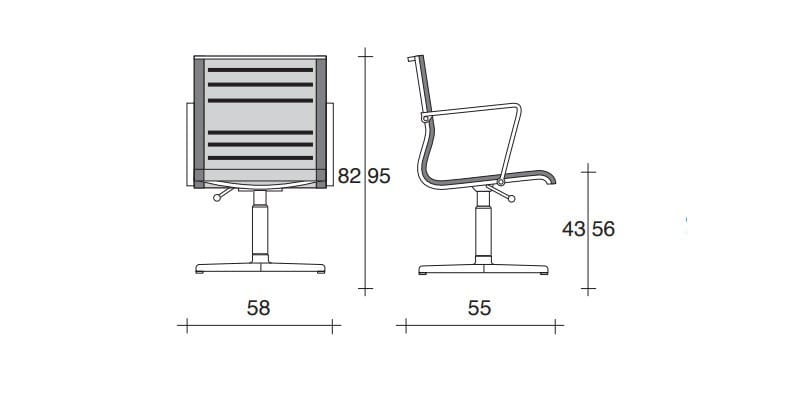 Офисное кресло с сетчатым подлокотником с 4 спицами TALIN KEYPLUS 3157 ARCH-00007290