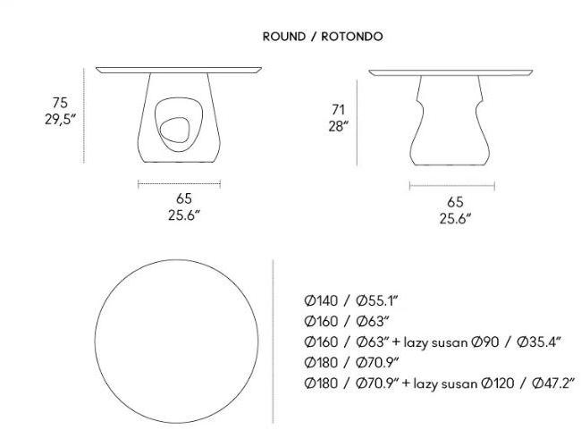 Casamania & Horm Овальный или круглый стол из дерева и бетона Barbara sun-id-1455163 - Вид №2