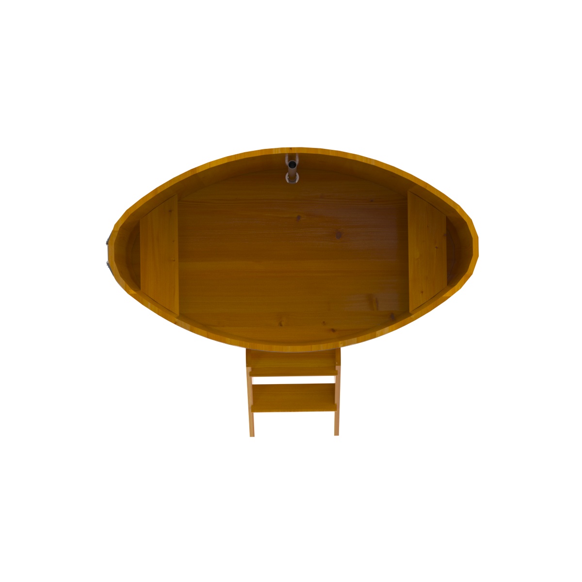 2270 Купель овальная из лиственницы Рустик 0,92х1,66х1,0 натуральная Alyarus  - Вид №5