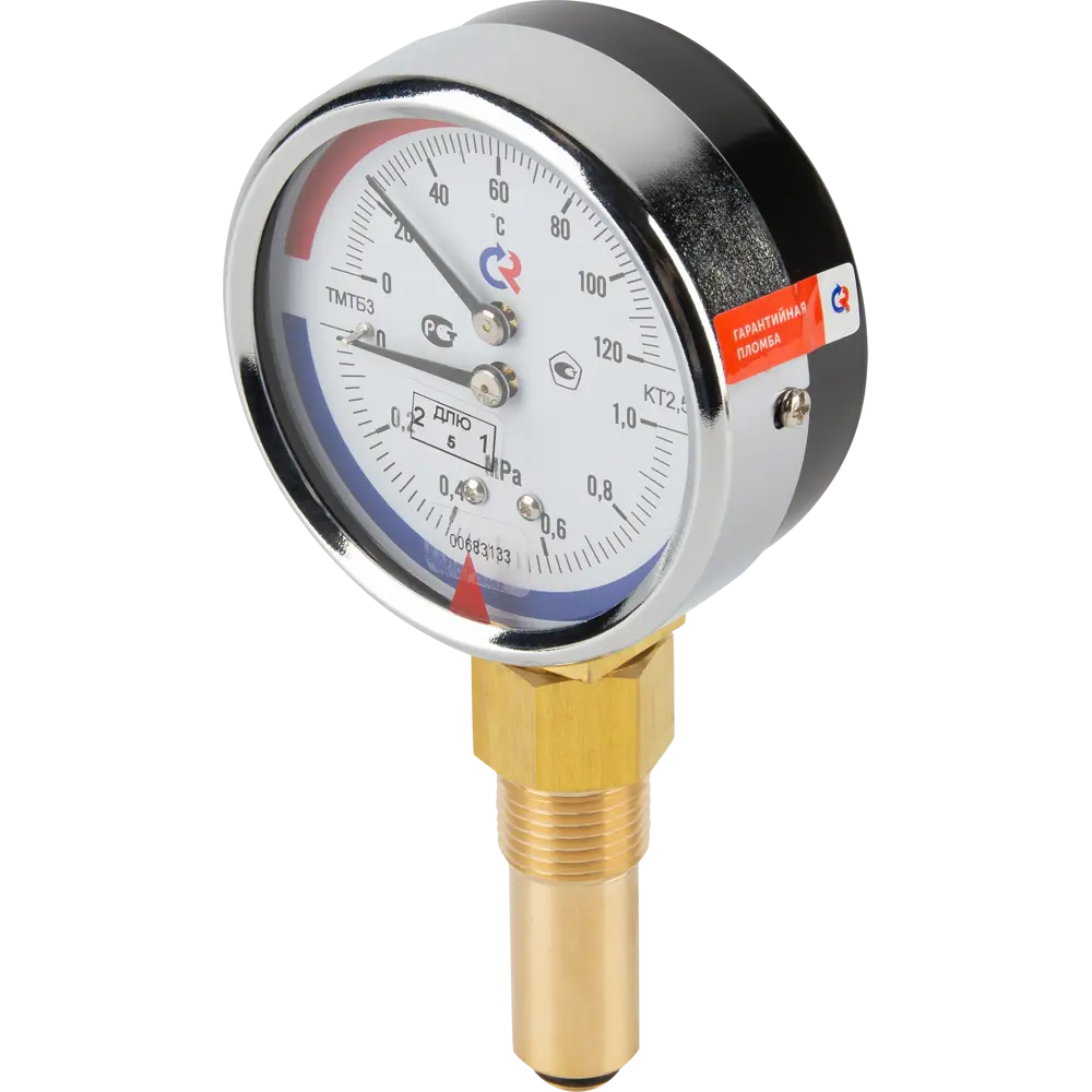 Термоманометр радиальный Росма ТМТБ-31Р.1 10 бар 120С Дк80 1/2" шток 46 мм 00000002331 STLM-2081985 - Вид №1