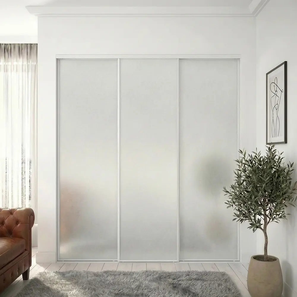 Дверь-купе KONSENSA 244.5x90.4 см с матовым зеркалом профиль белый узкий STLM-2187642 - Вид №8