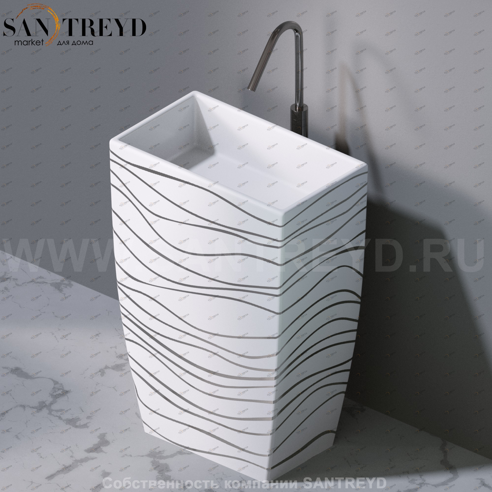 L110410P Напольная раковина стоящая прямоугольная A. e T. Italia Tower AeT ITALIA