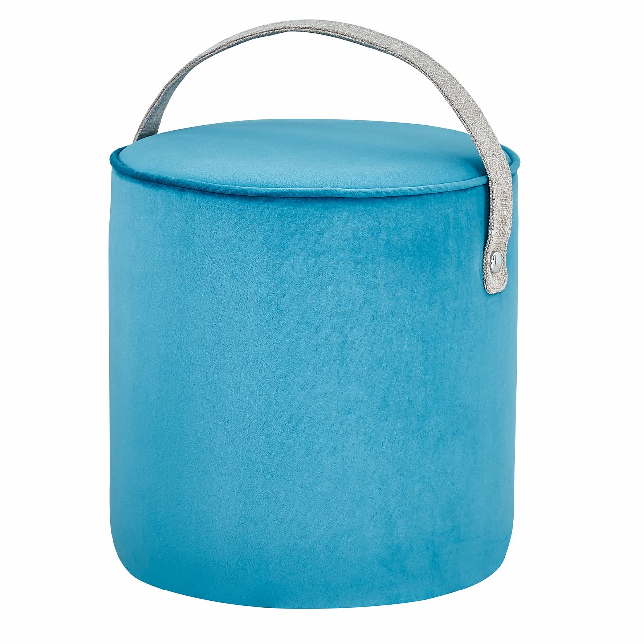 Пуфик круглый темно-бирюзовый вельветовый с ручкой "Джерри" STOOL GROUP  00-3881790 Голубой  - Вид №4