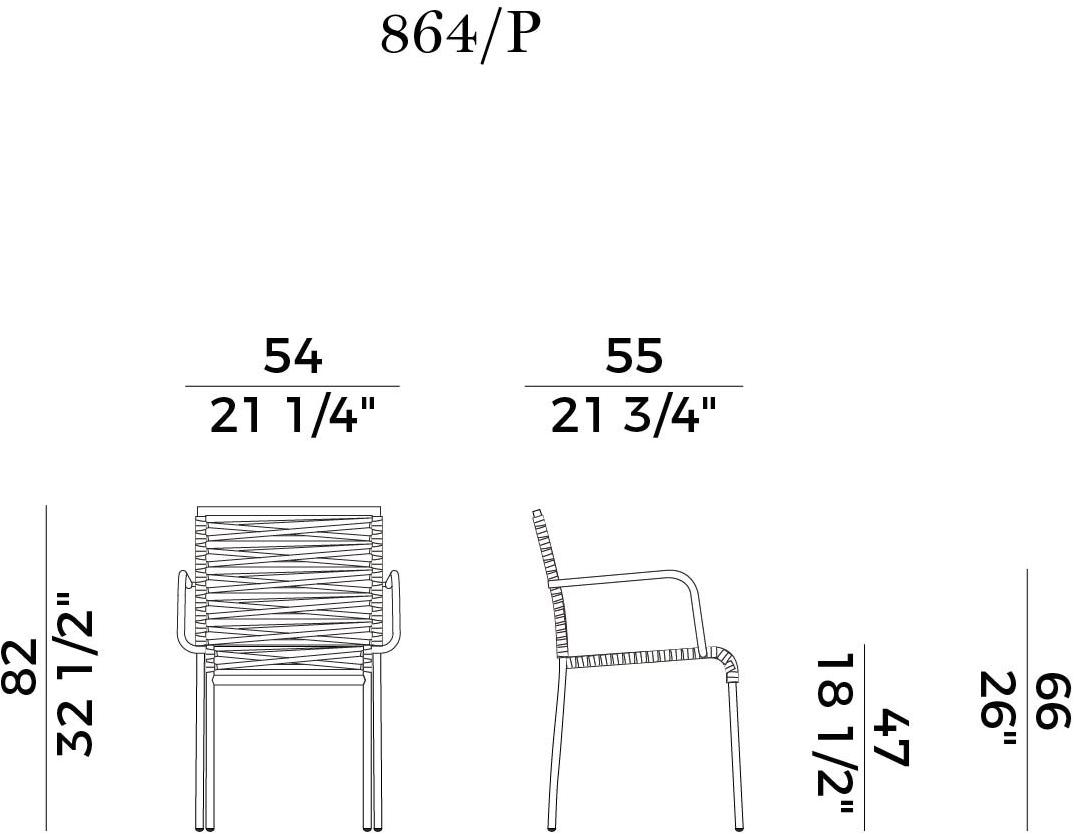 Potocco Стул из стали с подлокотниками Aria 864/p - Вид №5