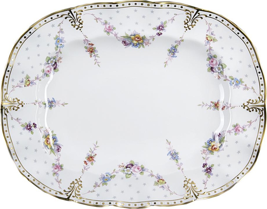 62559 Royal Crown Derby Блюдо овальное Royal Crown Derby "Роял Антуанетта" 38см Фарфор костяной 