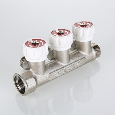 VTc.570.N.0502 Коллектор c регулирующими вентилями Valtec 3/4", 2 х 1/2"  - Вид №3